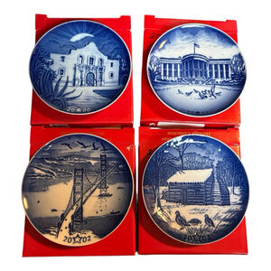 Bing & Grondahl Vintage American Christmas Heritage Collector Plates Blue White